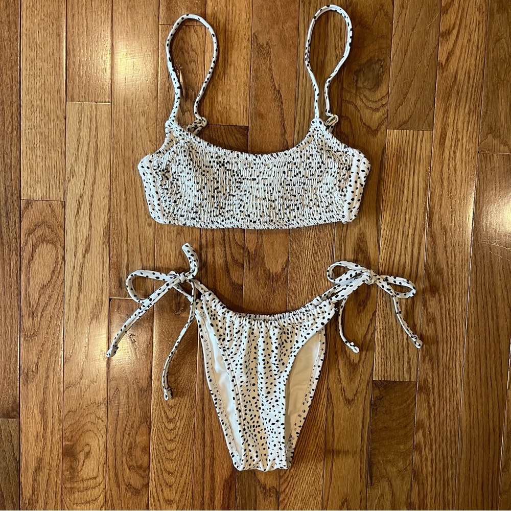 Xhilaration Women's Dot Smocked Bikini Set